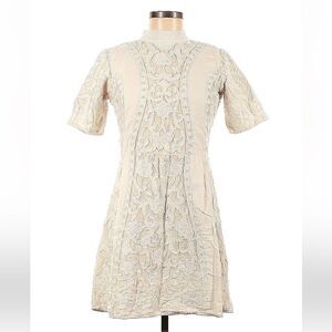 Kas New York cream & white lace dress, size M.